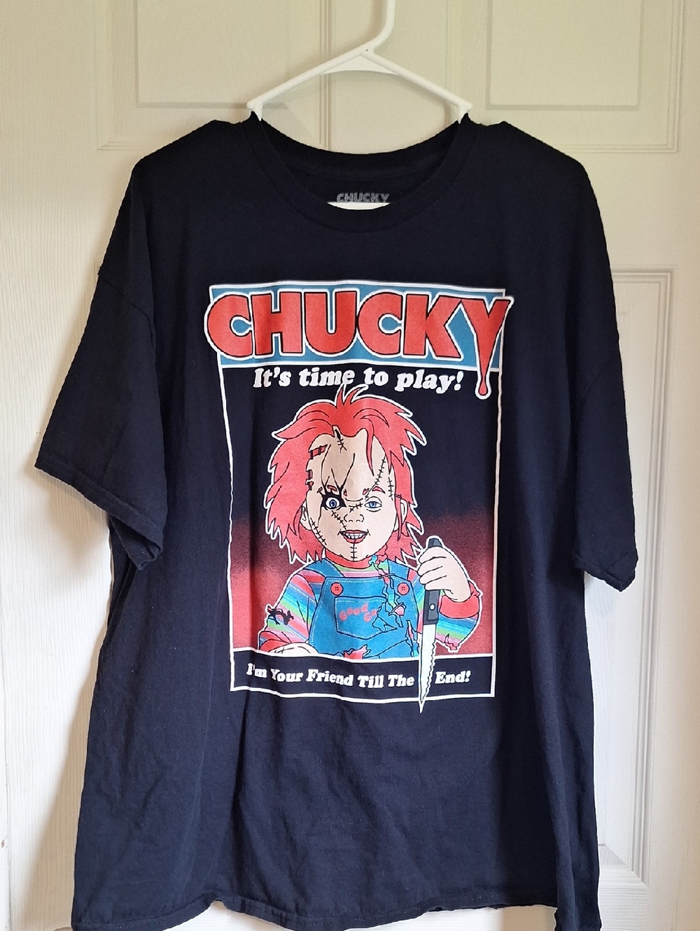 Chucky Men's Black Graphic Tee - 'It's Time to Play'